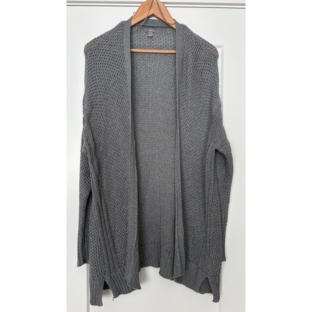 Aerie Duster Gray Oversized Gorpcore Crochet Knit Cardigan Long Sleeve M